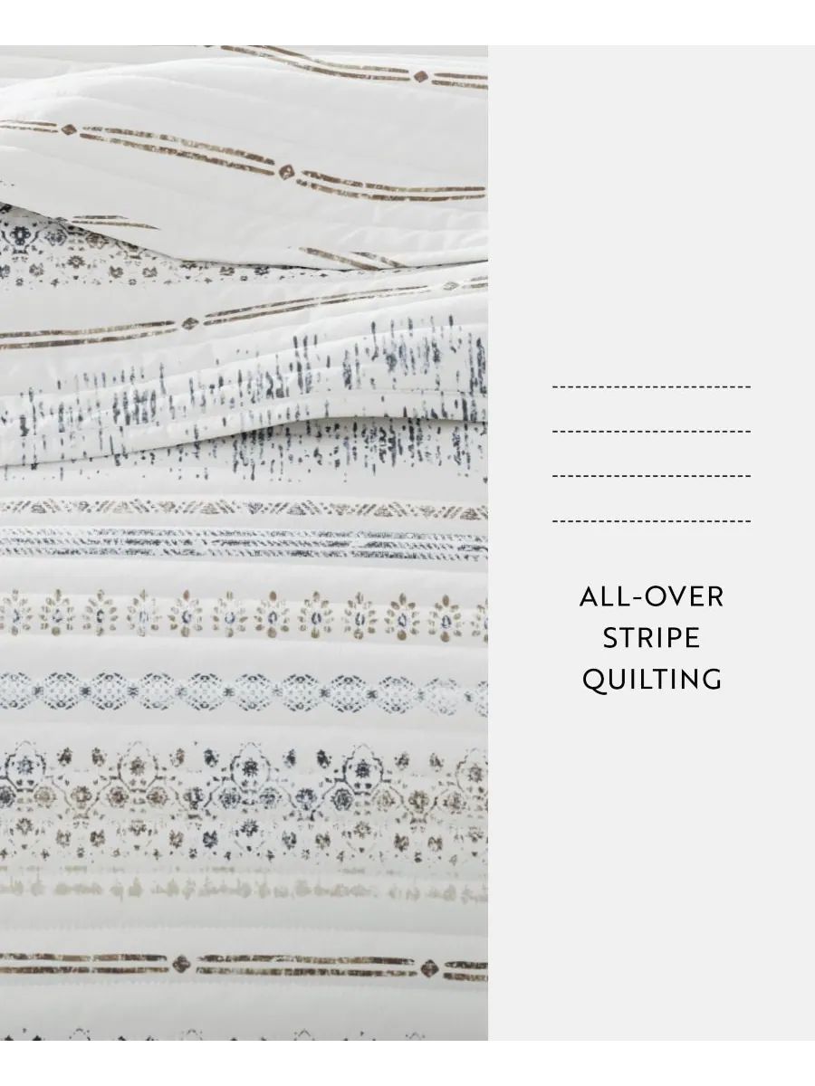 Двусторонний комплект постельного белья Relic Stripe из 3 предметов, размер Full/Queen ienjoy Home — изображение 4 из 10