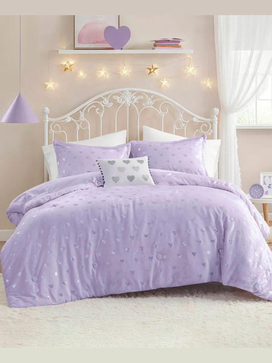 Комплект постельного белья Rosalie Metallic Heart из 3 предметов, размер Twin/Twin XL Intelligent