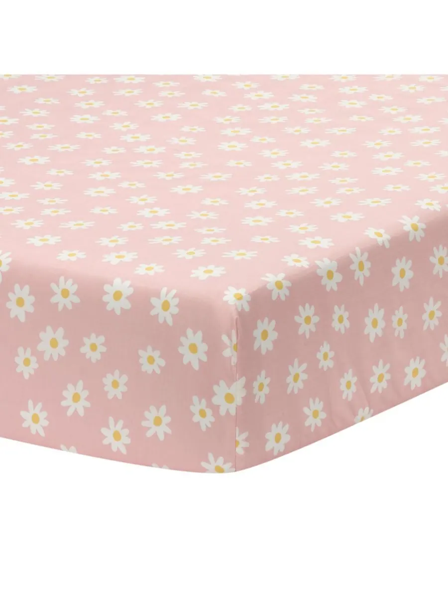 Дышащая простыня Daisy Dreams из 100% хлопка для детской кроватки/малыша Lambs & Ivy — изображение 1 из 6, розовый