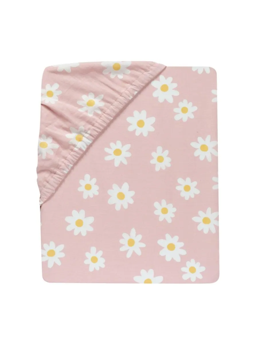 Дышащая простыня Daisy Dreams из 100% хлопка для детской кроватки/малыша Lambs & Ivy — изображение 6 из 6, розовый
