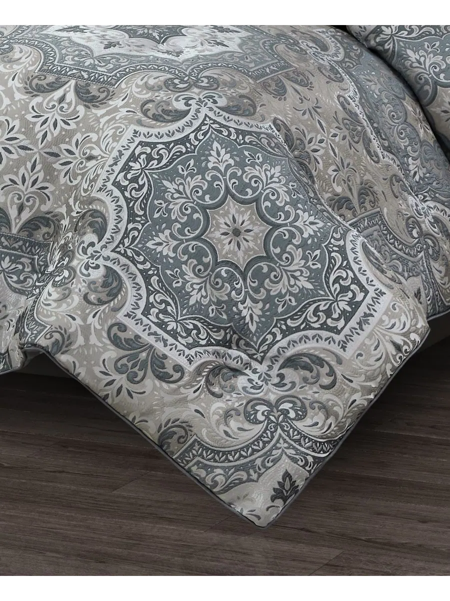 Комплект постельного белья Lisbon Damask из 3 предметов, размер Full/Queen Royal Court — изображение 5 из 5, серый