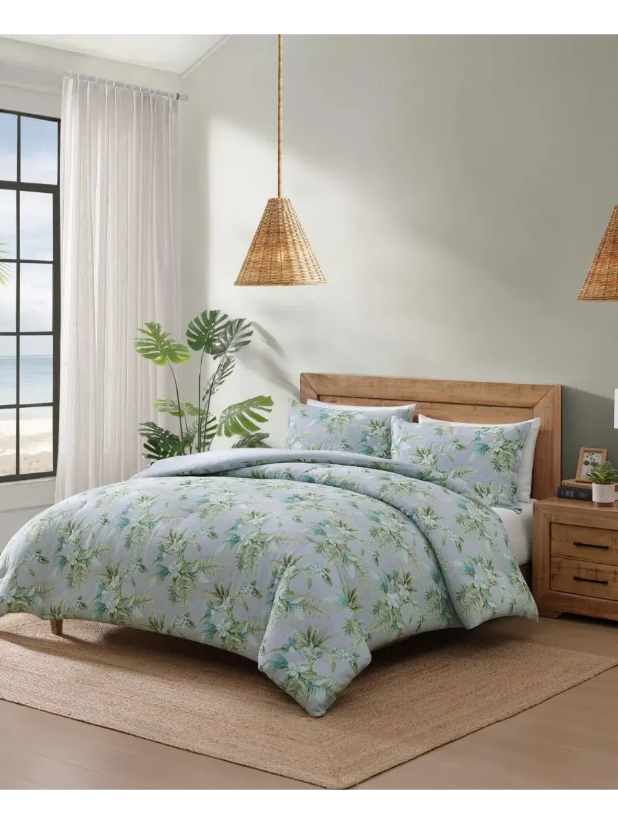 Комплект стеганого одеяла с пододеяльником и наволочками Floral Enchantment Cotton Reversible 3-Pc — изображение 2 из 8