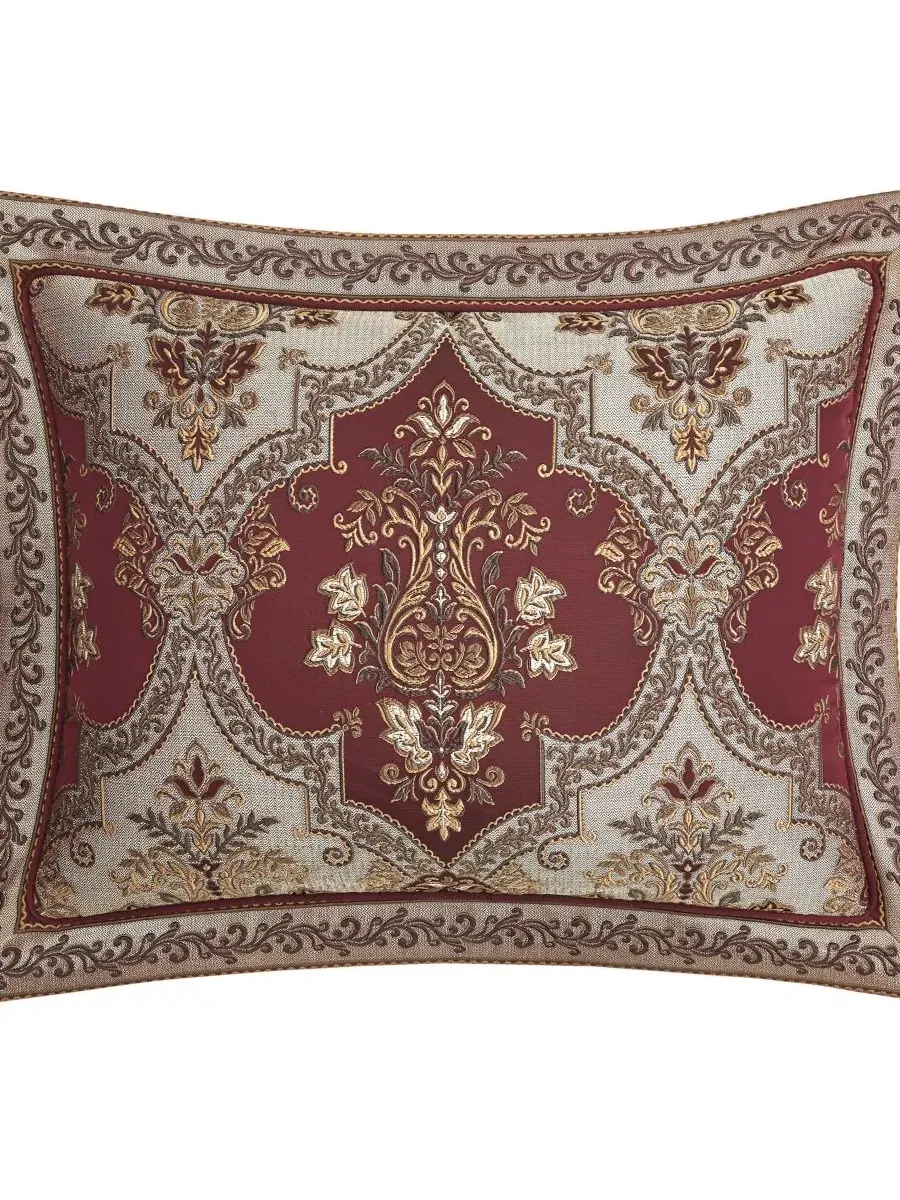 Комплект стеганого одеяла Phyllis Woven Damask, 4 предмета, King J Queen New York — изображение 6 из 8, бордо