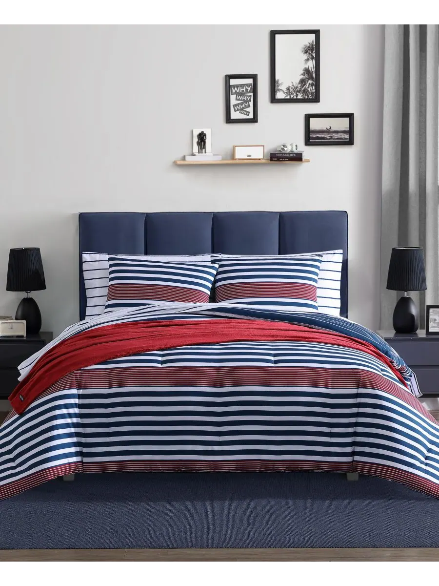 Комплект постельного белья Kennedy Stripe из 2 предметов, размер Twin/Twin XL Nautica — изображение 1 из 5
