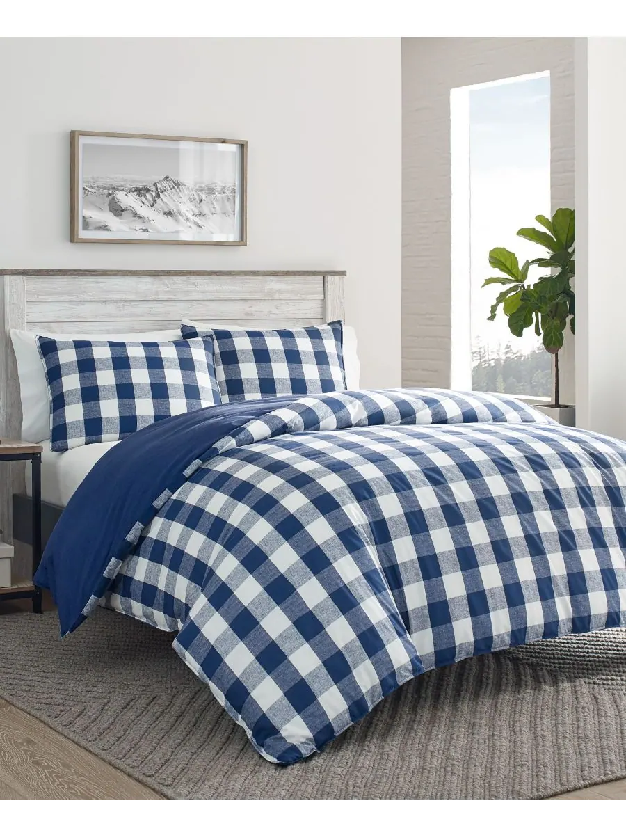 Комплект постельного белья Lakehouse Plaid из 3 предметов, размер Twin Eddie Bauer — изображение 2 из 5, синий