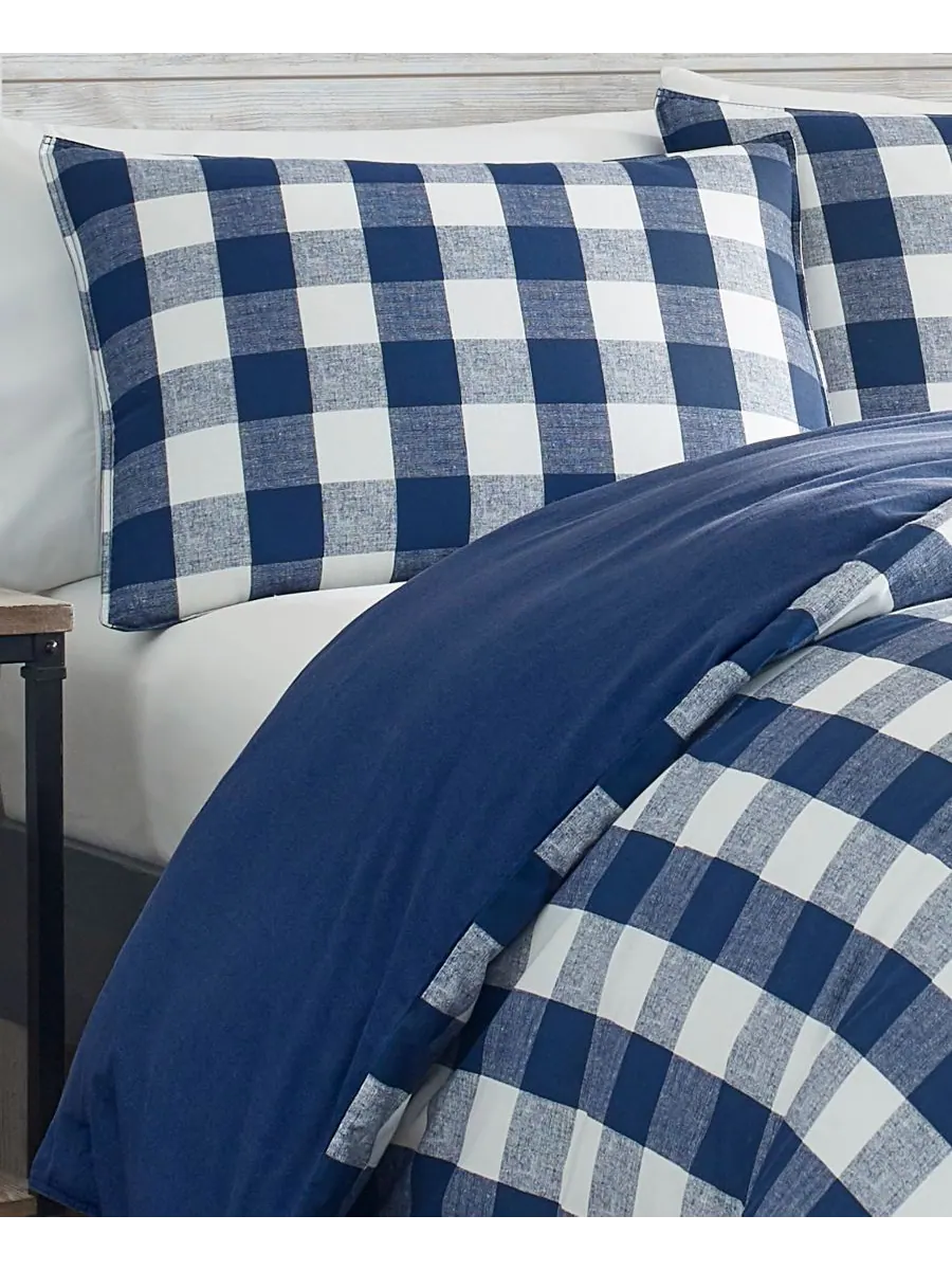 Комплект постельного белья Lakehouse Plaid из 3 предметов, размер Twin Eddie Bauer — изображение 4 из 5, синий
