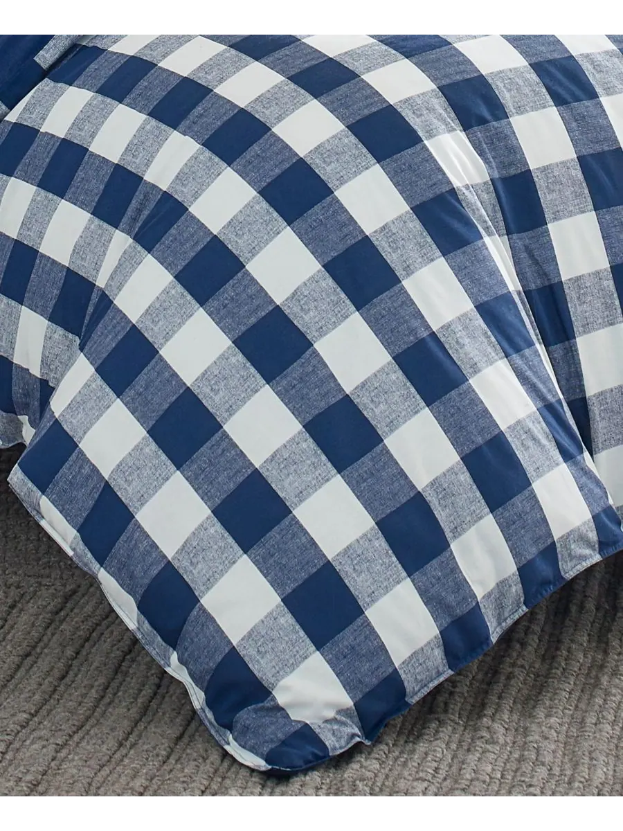 Комплект постельного белья Lakehouse Plaid из 3 предметов, размер Twin Eddie Bauer — изображение 5 из 5, синий