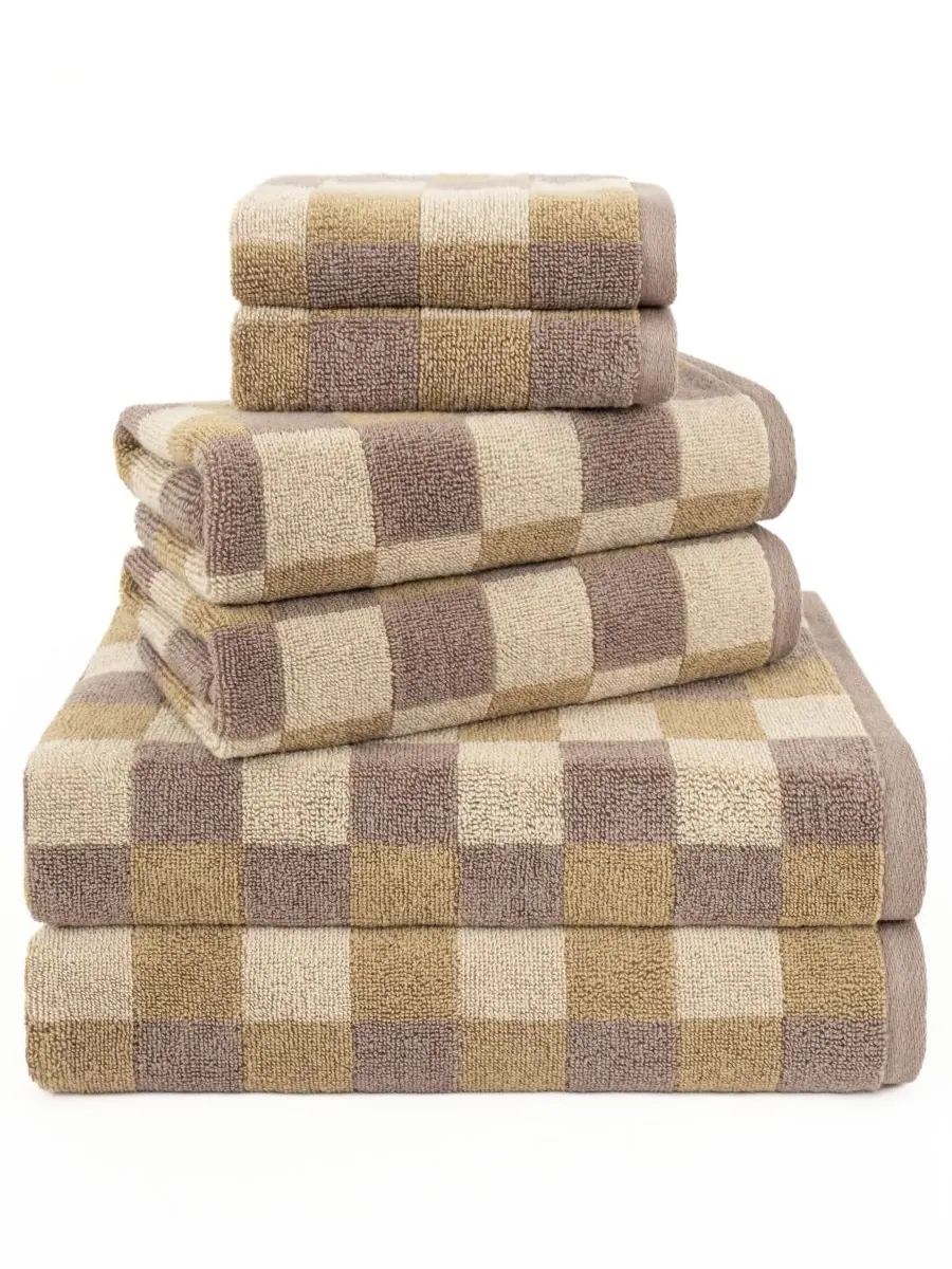 Роскошный модный набор полотенец из турецкого хлопка, 6 предметов American Soft Linen — изображение 1 из 3, коричневый