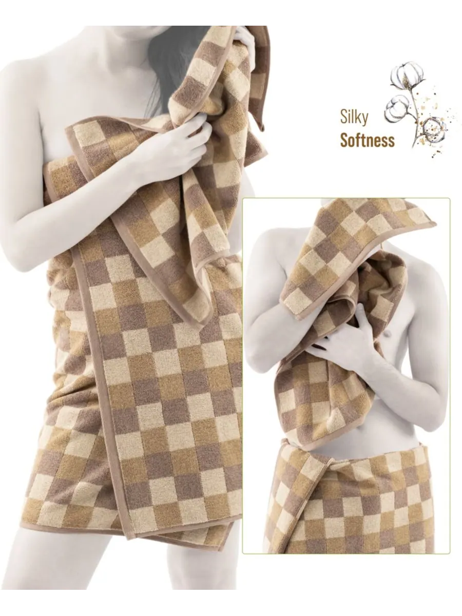 Роскошный модный набор полотенец из турецкого хлопка, 6 предметов American Soft Linen — изображение 2 из 3, коричневый
