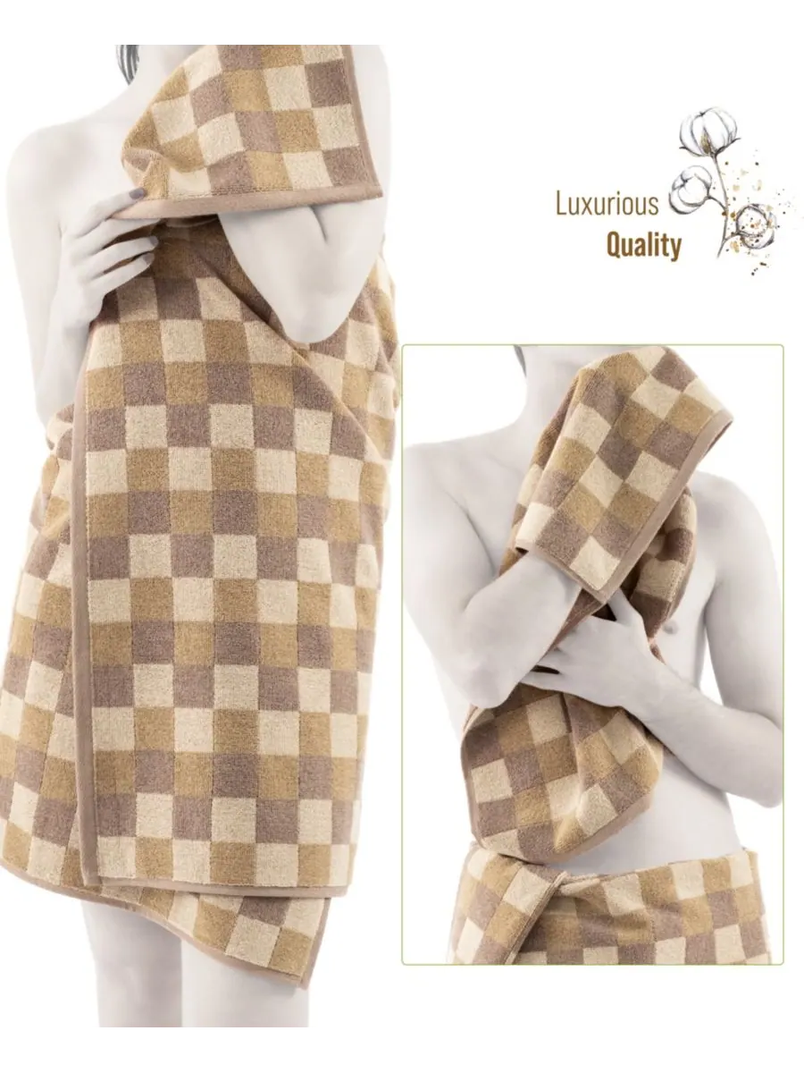 Роскошный модный набор полотенец из турецкого хлопка, 6 предметов American Soft Linen — изображение 3 из 3, коричневый