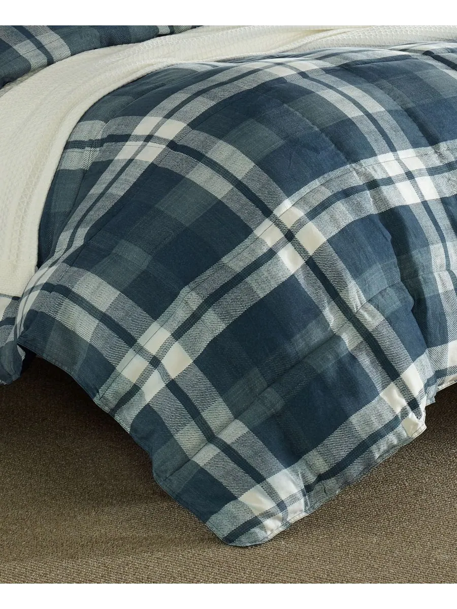 Комплект постельного белья Crossview Plaid Microseumed из 3 предметов, размер Full/Queen Nautica — изображение 4 из 5
