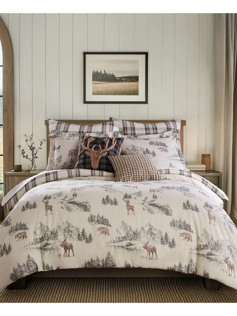 Комплект постельного белья Home Lodge Toile, двусторонний, 2 предмета, размер Twin Levtex — изображение 1 из 5, бежевый