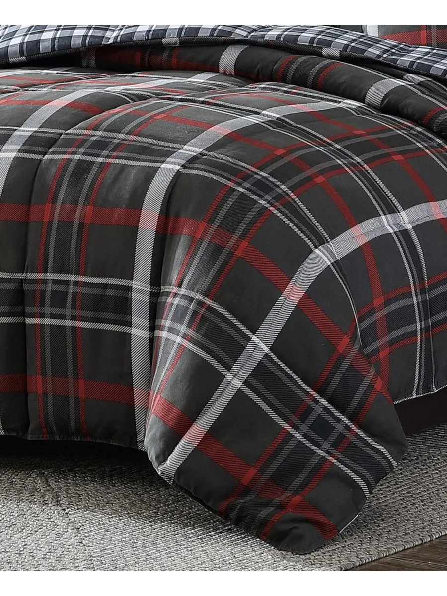 Двустороннее одеяло Willow Plaid из микрозамши, размер Twin Eddie Bauer — изображение 6 из 7, серый