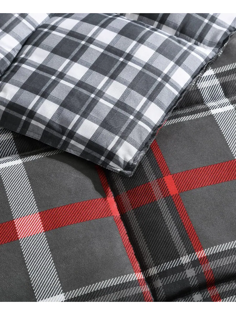 Двустороннее одеяло Willow Plaid из микрозамши, размер Twin Eddie Bauer — изображение 7 из 7, серый