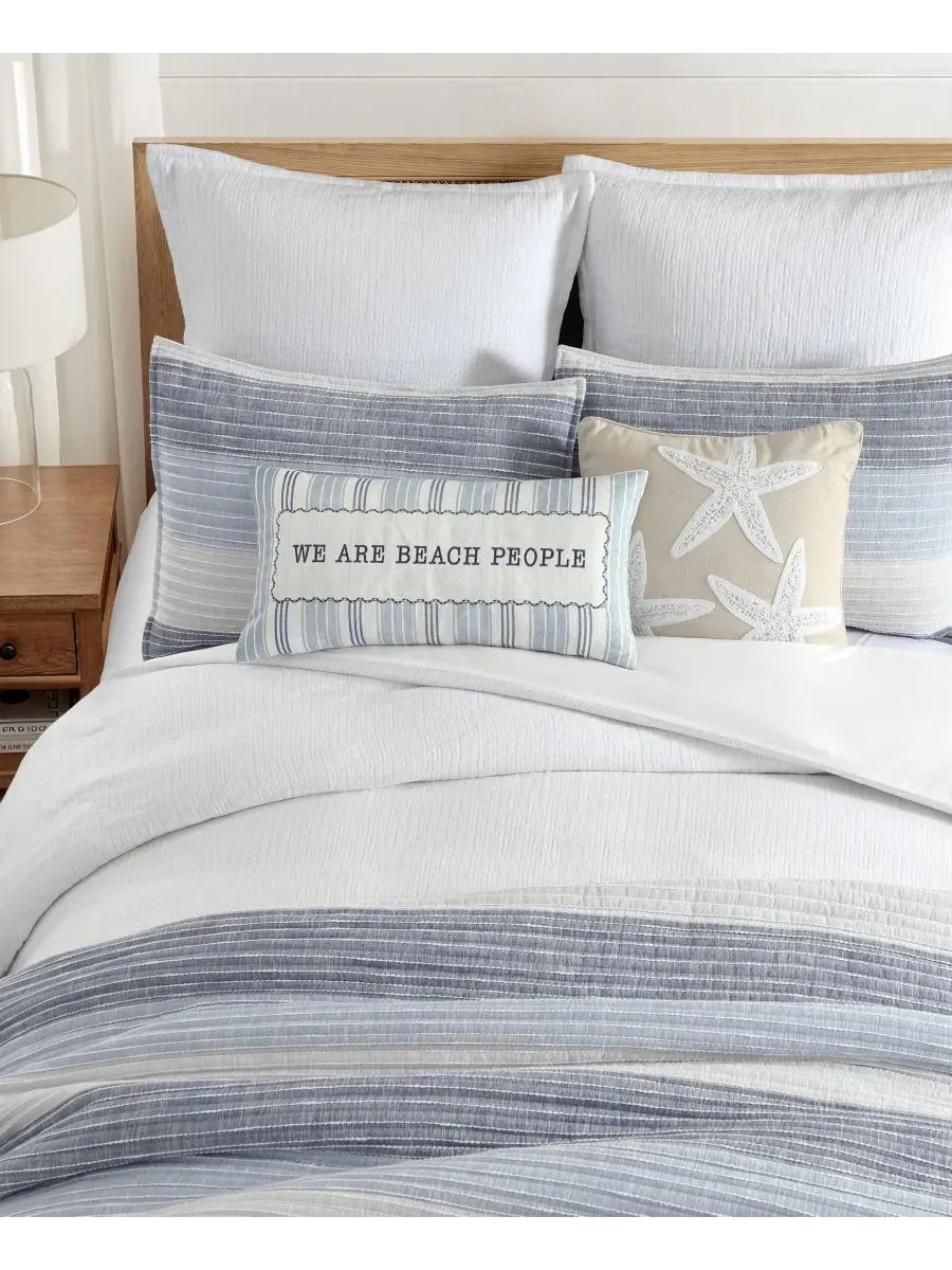 Комплект стеганого хлопкового пододеяльника с текстурой Matelasse, 3 предмета, Queen Levtex Home — изображение 5 из 9, белый