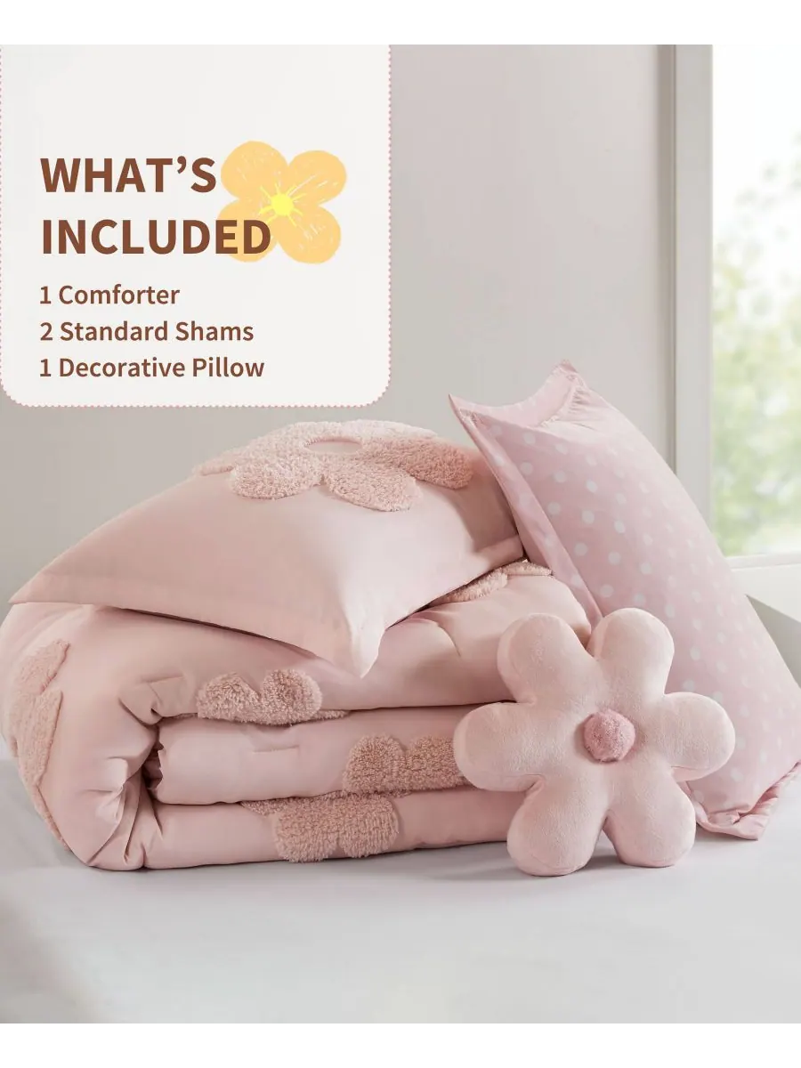 Комплект постельного белья Intelligent Design Gracie Floral Reversible из 4 предметов, размер — изображение 5 из 10, розовый