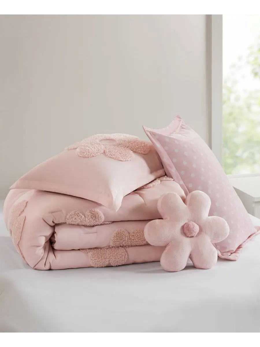 Комплект постельного белья Intelligent Design Gracie Floral Reversible из 4 предметов, размер — изображение 6 из 10, розовый
