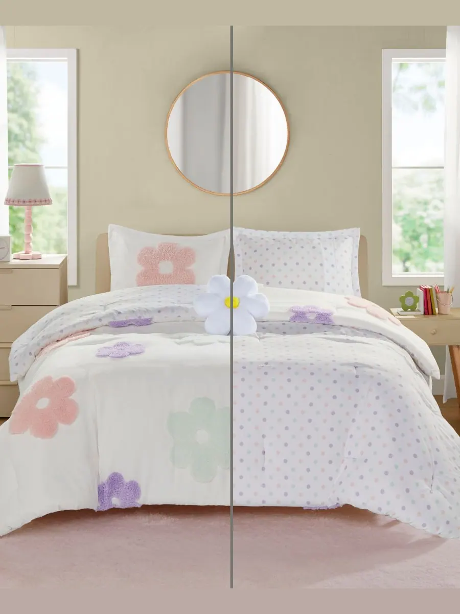 Комплект постельного белья Intelligent Design Gracie Floral Reversible из 4 предметов, размер — изображение 4 из 10