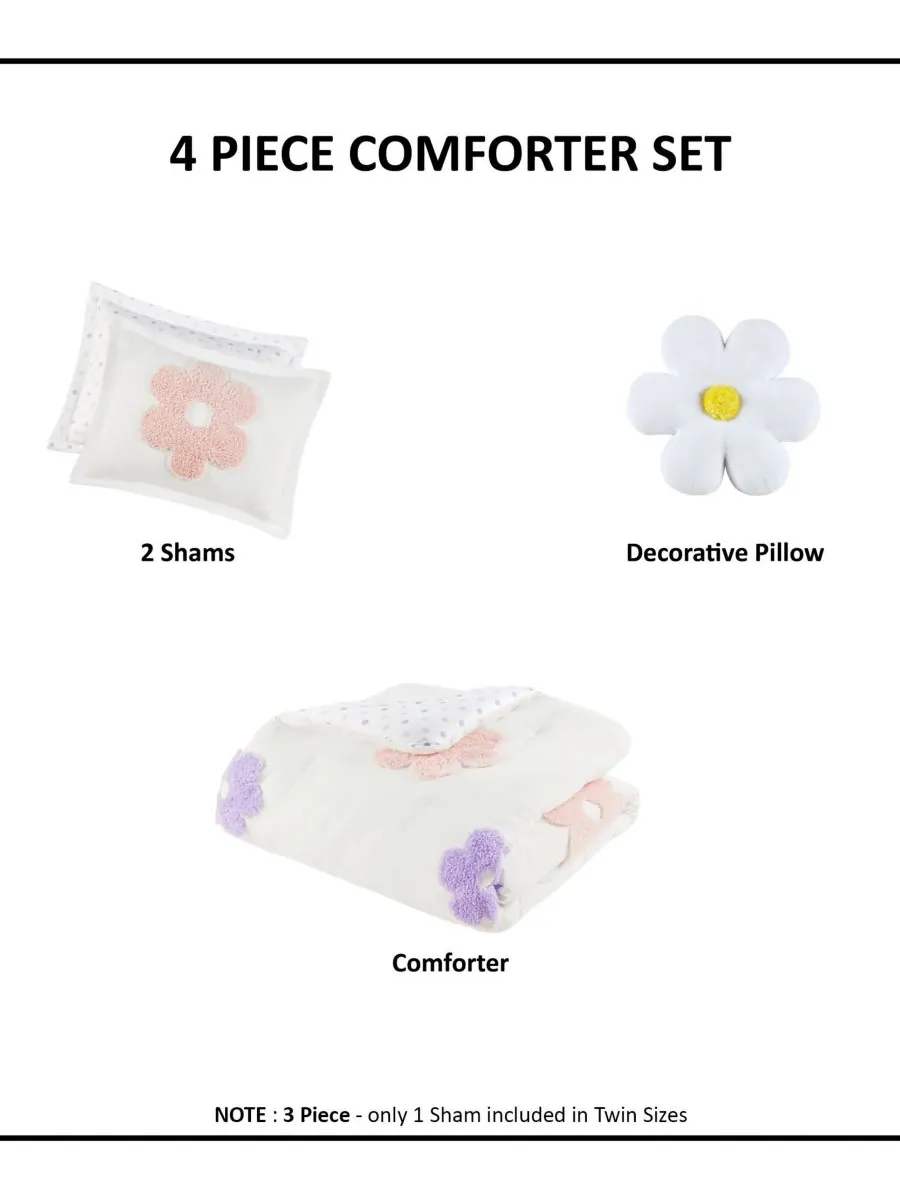 Комплект постельного белья Intelligent Design Gracie Floral Reversible из 4 предметов, размер — изображение 6 из 10