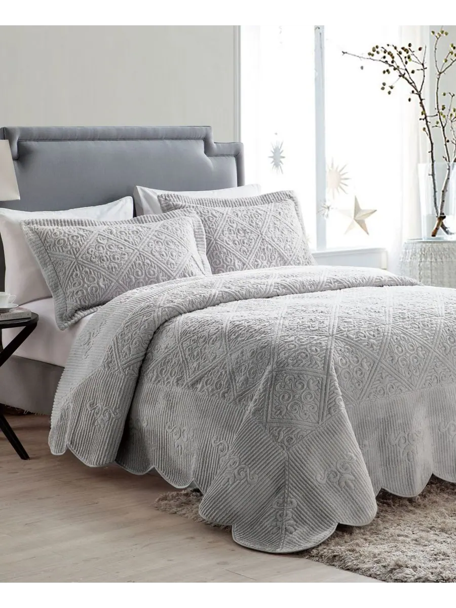 Комплект постельного белья Westland Plush из 3 предметов, размер King VCNY Home — изображение 2 из 3, серый