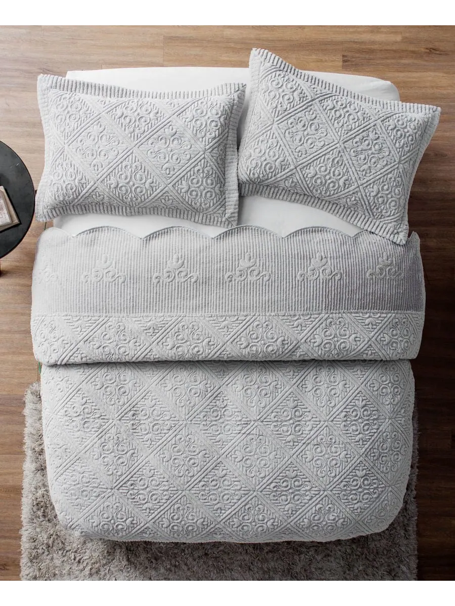 Комплект постельного белья Westland Plush из 3 предметов, размер King VCNY Home — изображение 3 из 3, серый