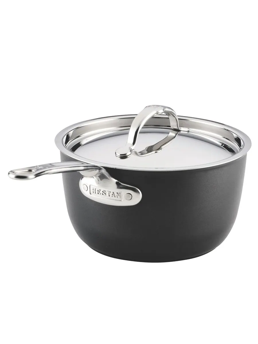 Ковш  с крышкой Hestan TITUM Fusion Nonstick, 2,8 л — серебристый