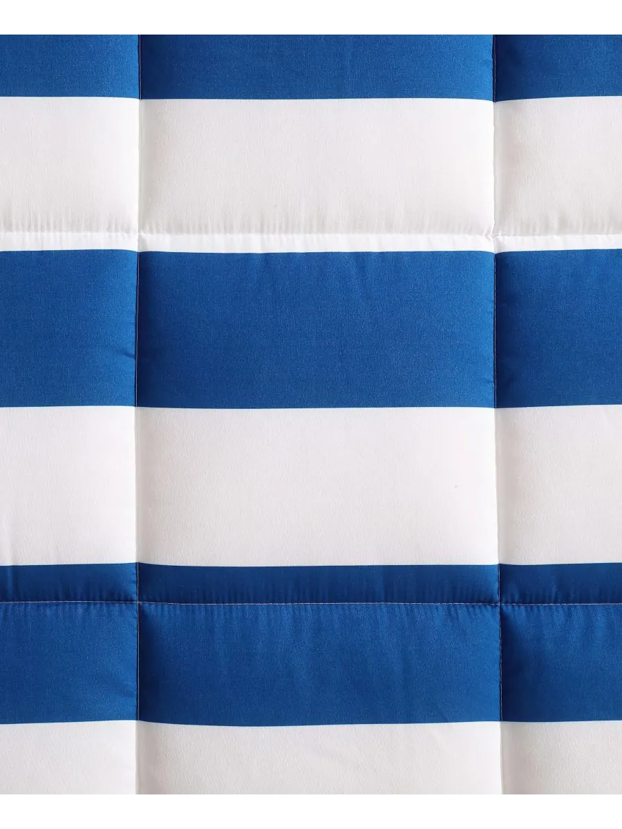 Комплект постельного белья Huck Stripe из микрофибры, 4 предмета, размер Full/Queen Nautica — изображение 5 из 10, синий