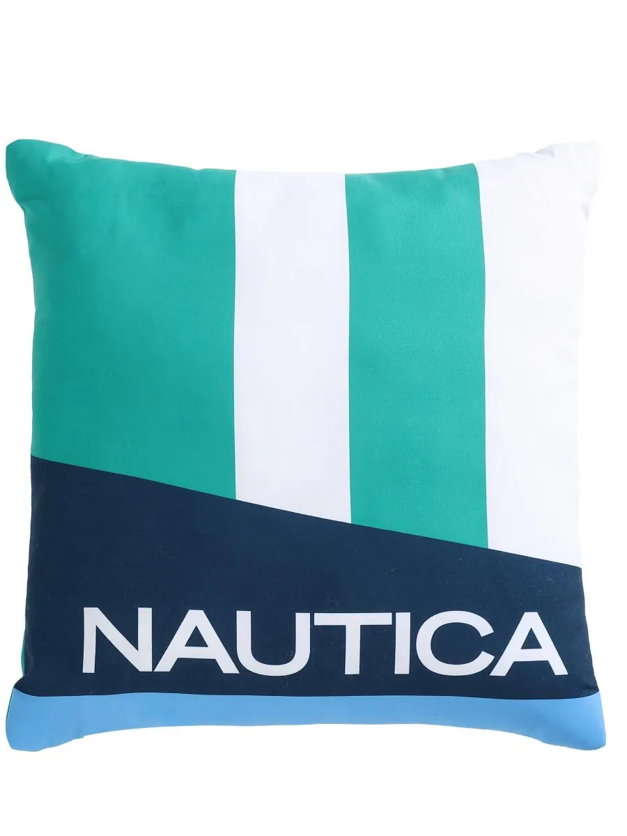 Комплект постельного белья Huck Stripe из микрофибры, 4 предмета, размер Full/Queen Nautica — изображение 8 из 10, синий