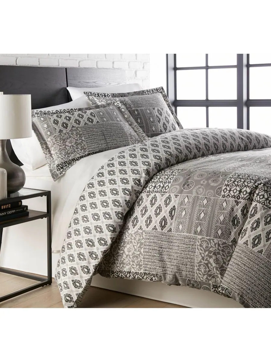 Комплект постельного белья Vilano Global Patchwork Ultra Soft из 3 предметов, размер Full/Queen — изображение 1 из 1, серый