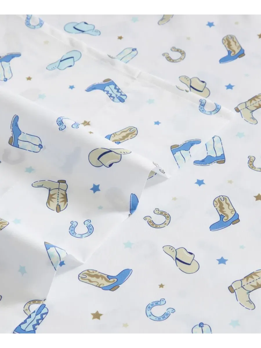 Комплект постельного белья из микрофибры с принтом Rodeo Star Wrangler Kids — изображение 3 из 7, белый синий