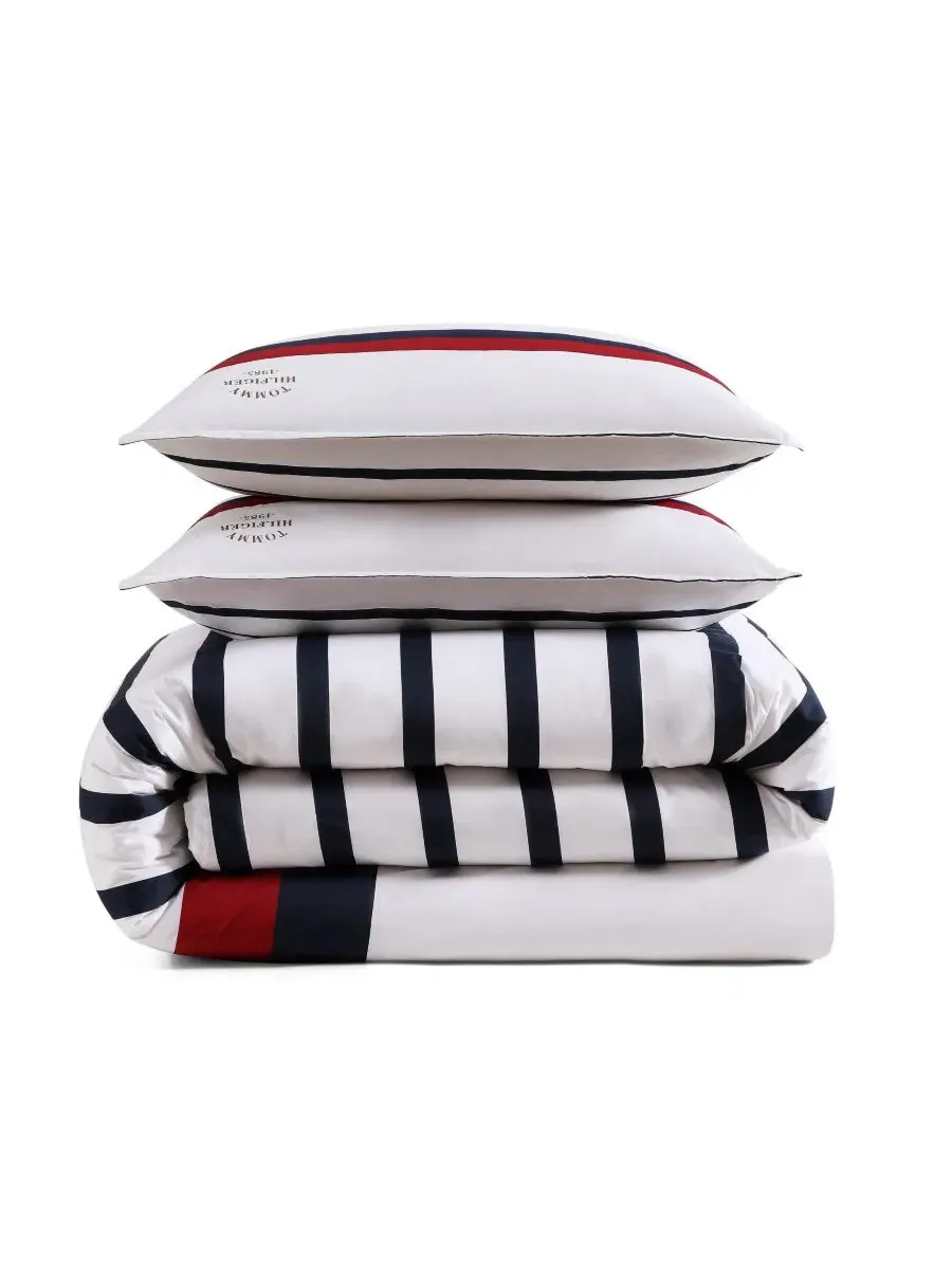 Комплект стеганых одеял Classic Stripe 3-Piece Tommy Hilfiger — изображение 3 из 10, синий красный белый