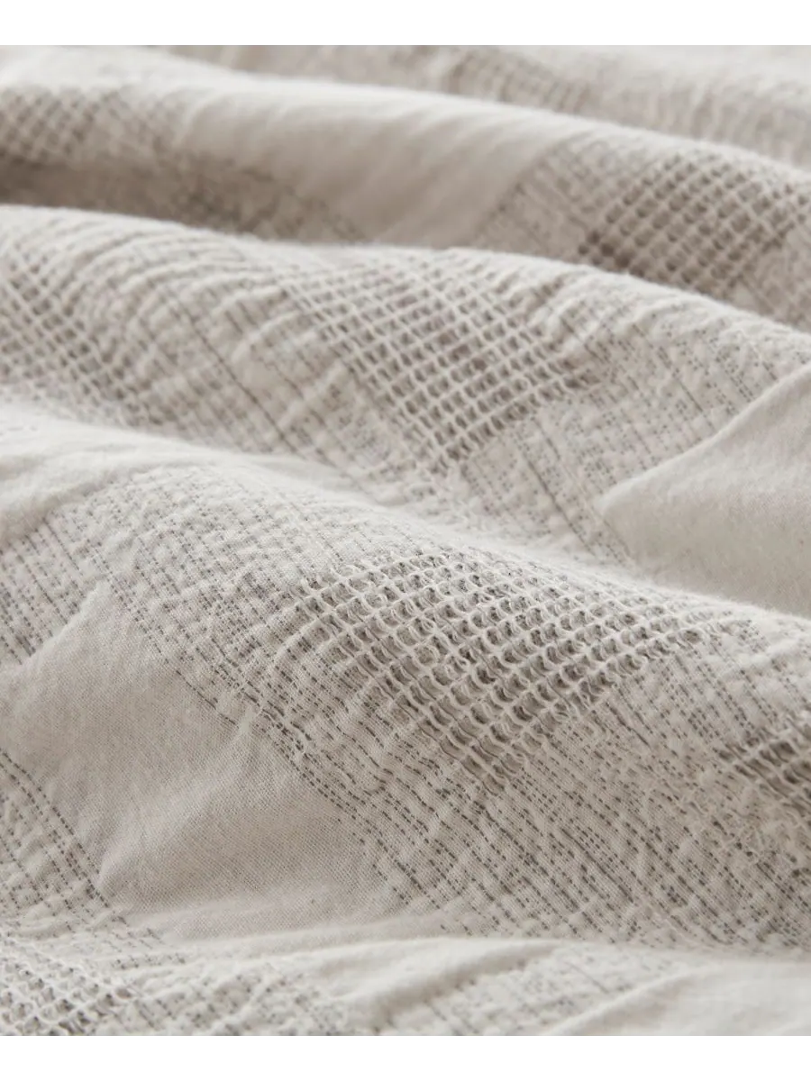 Комплект постельного белья Cairo Jacquard из 3 предметов, размер Full/Queen INK+IVY — изображение 8 из 8, белый