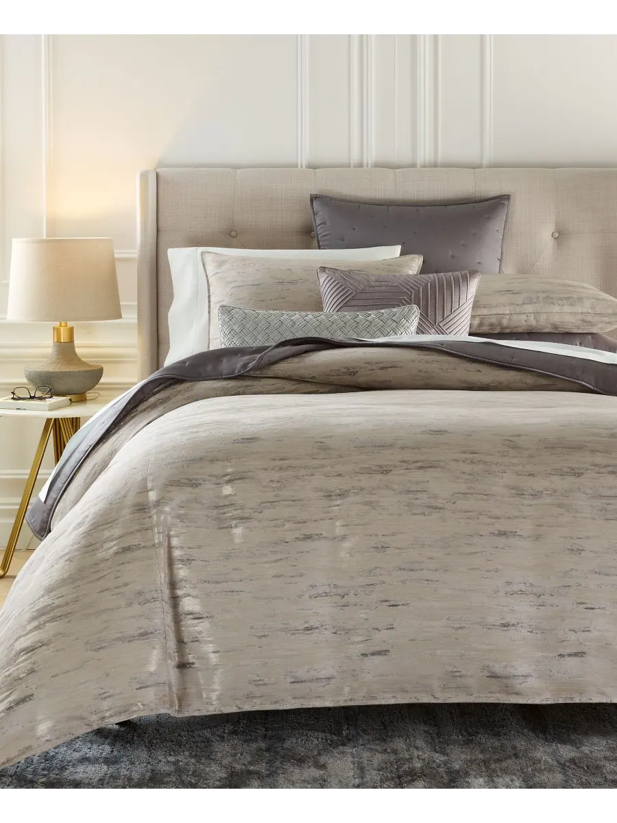Комплект постельного белья Impasto Stone из 3 предметов, размер Full/Queen, Hotel Collection — изображение 1 из 6, серый