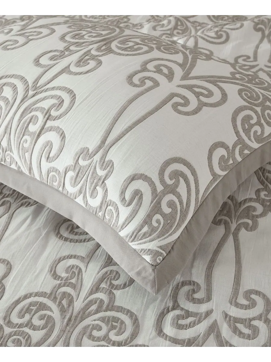 Комплект постельного белья Dilona Scroll из 9 предметов, размер King Stratford Park — изображение 5 из 8, серый