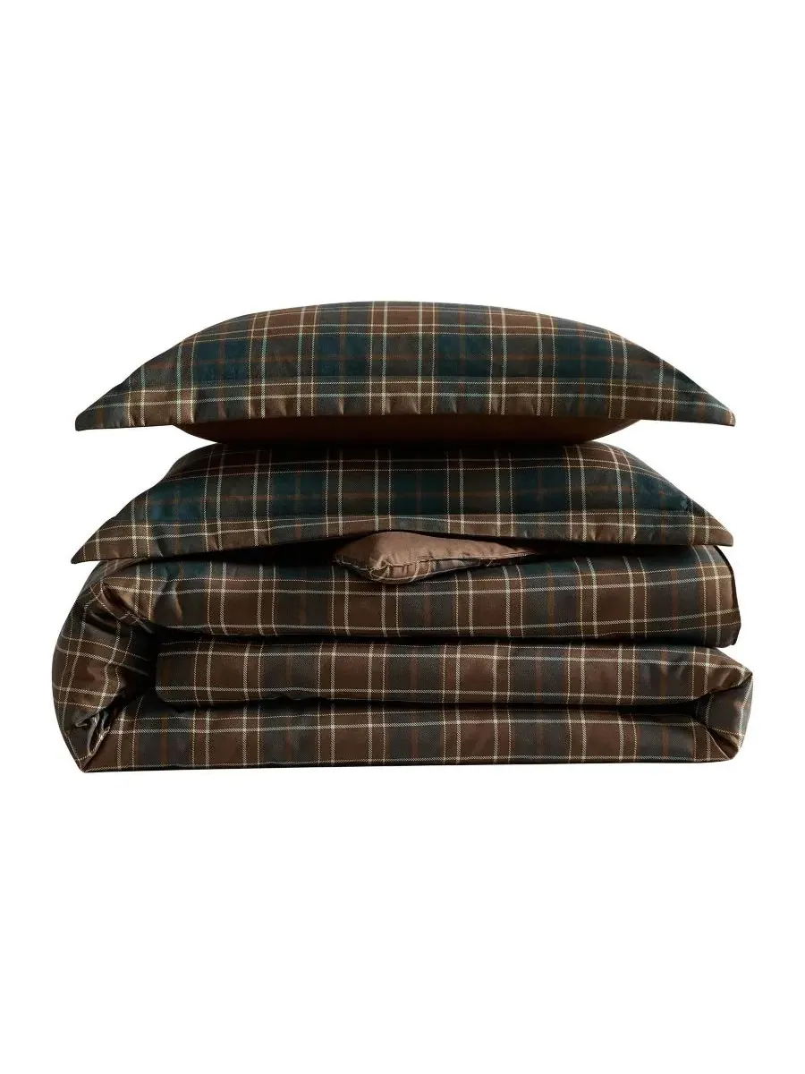 Комплект постельного белья Huntley Plaid Microfiber из 2 предметов, размер Twin Eddie Bauer — изображение 7 из 8, коричневый