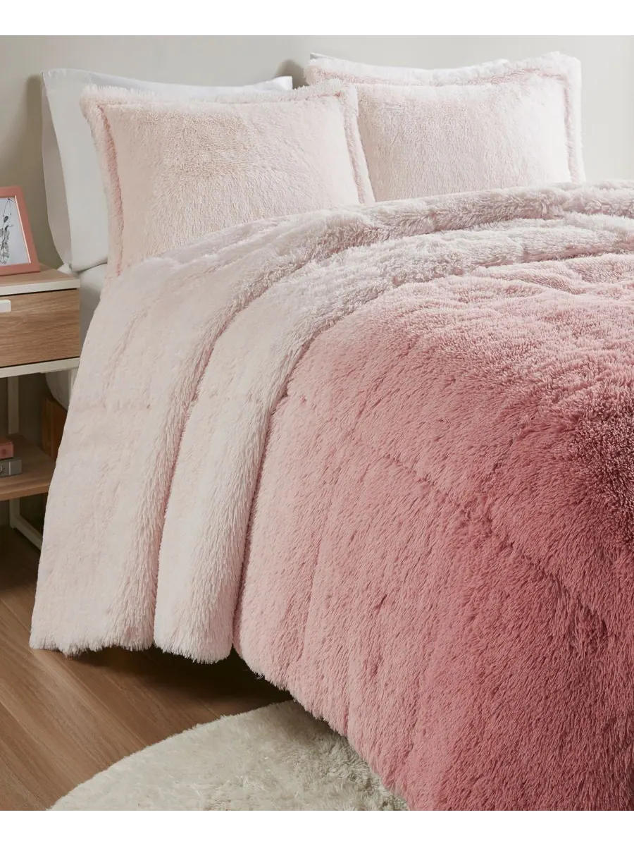 Комплект постельного белья Brielle Ombre из 3 предметов с пушистым искусственным мехом, размер — изображение 5 из 10