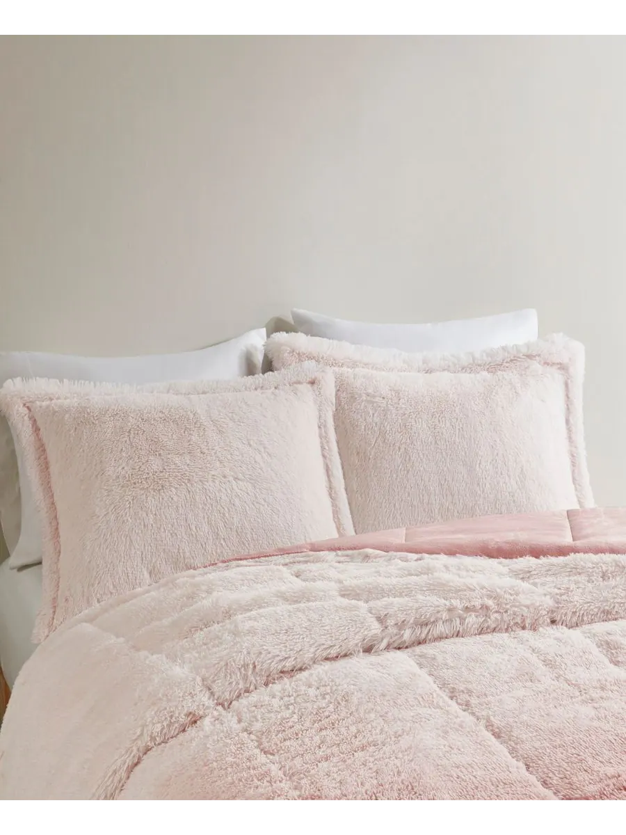 Комплект постельного белья Brielle Ombre из 3 предметов с пушистым искусственным мехом, размер — изображение 6 из 10