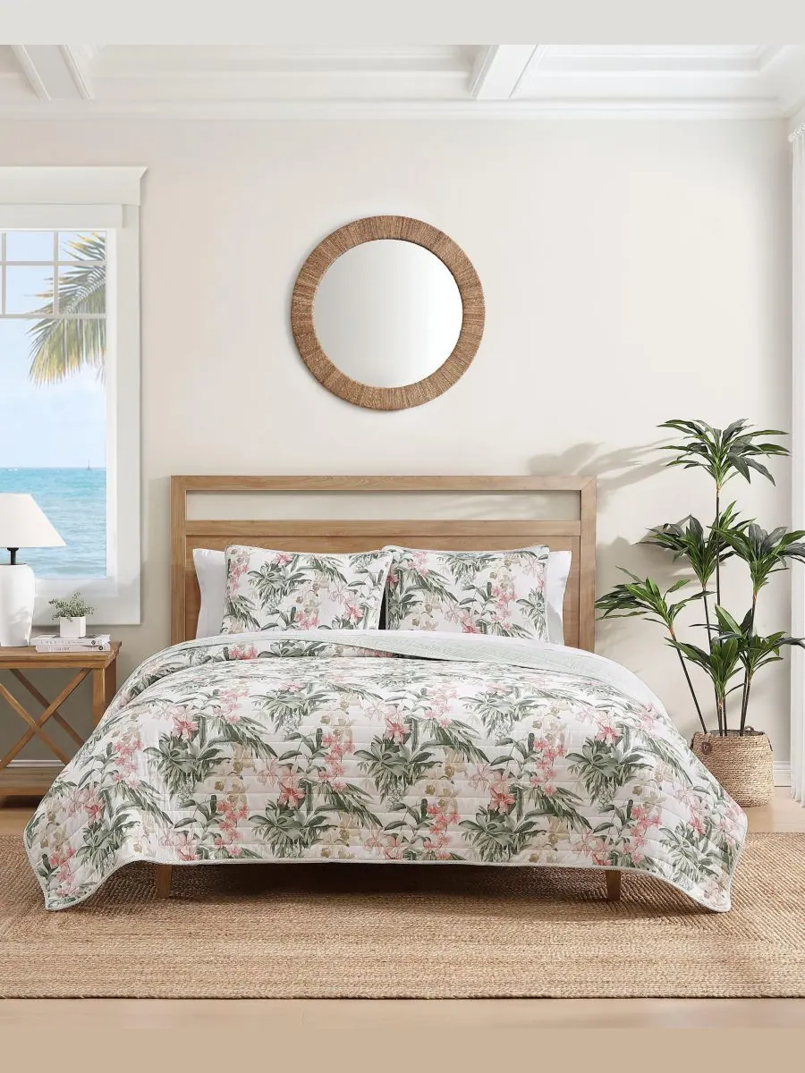 Комплект постельного белья Tommy Bahama Island Orchid из хлопка, двусторонний, 3 предмета, размер