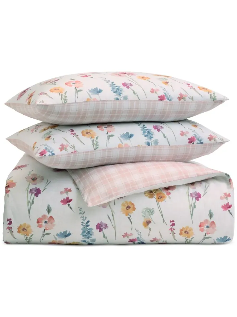 Комплект постельного белья Flora из 3 предметов, размер King Charter Club — изображение 3 из 10, фиолетовый