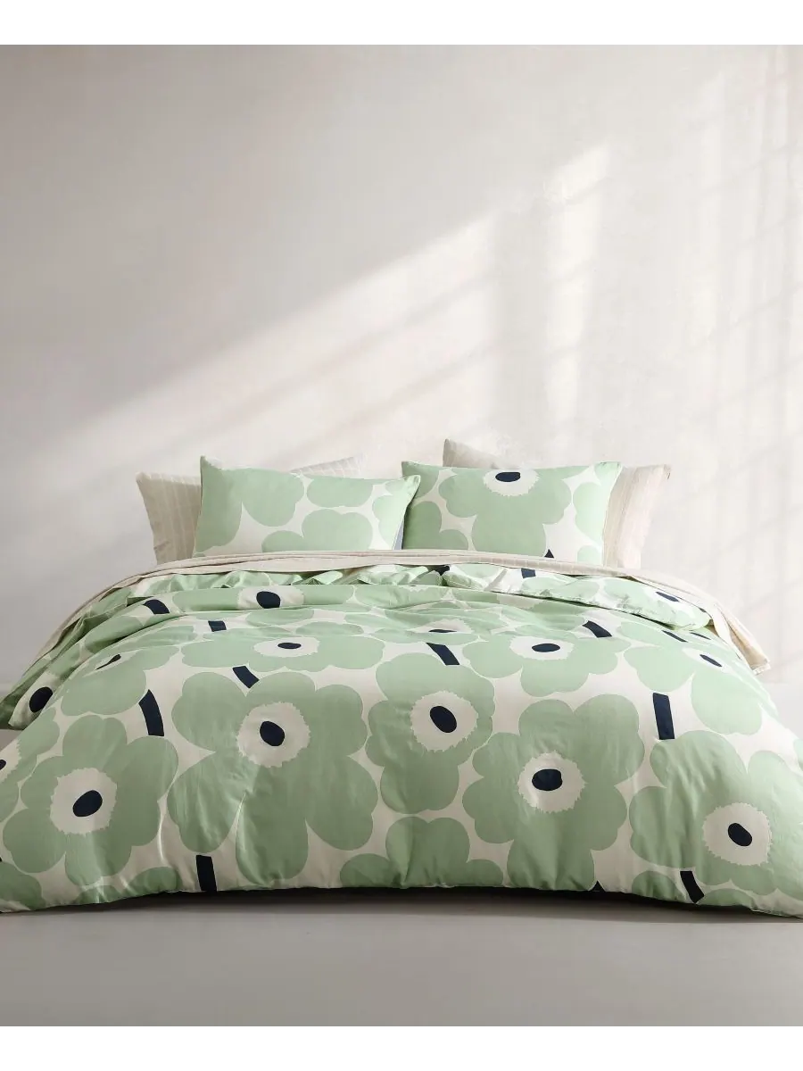 Комплект постельного белья Unikko Cotton из 3 предметов, размер King Marimekko — изображение 1 из 10, зеленый