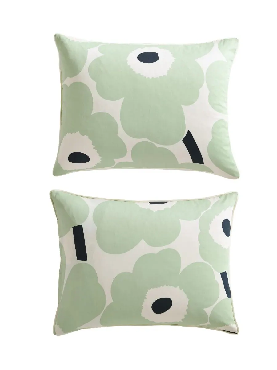 Комплект постельного белья Unikko Cotton из 3 предметов, размер King Marimekko — изображение 2 из 10, зеленый