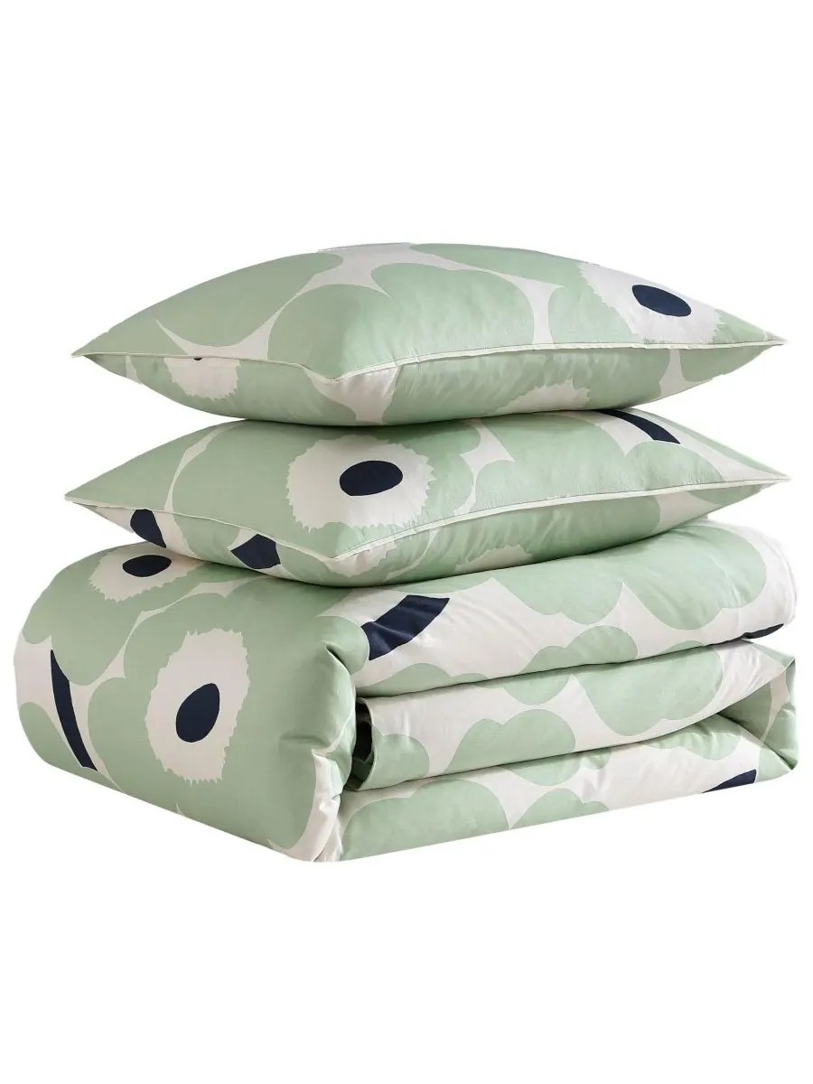 Комплект постельного белья Unikko Cotton из 3 предметов, размер King Marimekko — изображение 3 из 10, зеленый