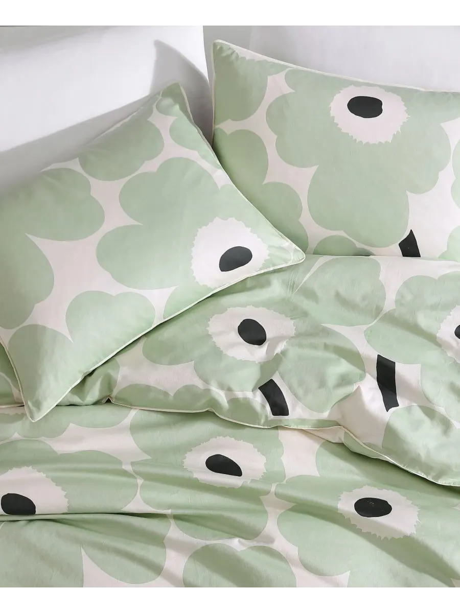 Комплект постельного белья Unikko Cotton из 3 предметов, размер King Marimekko — изображение 7 из 10, зеленый