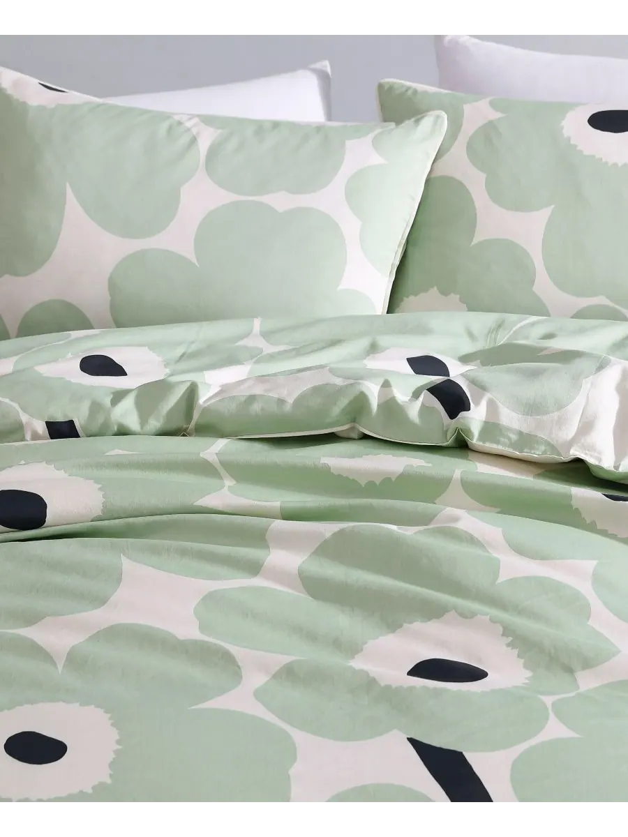 Комплект постельного белья Unikko Cotton из 3 предметов, размер King Marimekko — изображение 8 из 10, зеленый