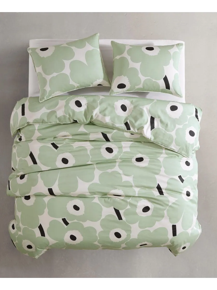 Комплект постельного белья Unikko Cotton из 3 предметов, размер King Marimekko — изображение 10 из 10, зеленый