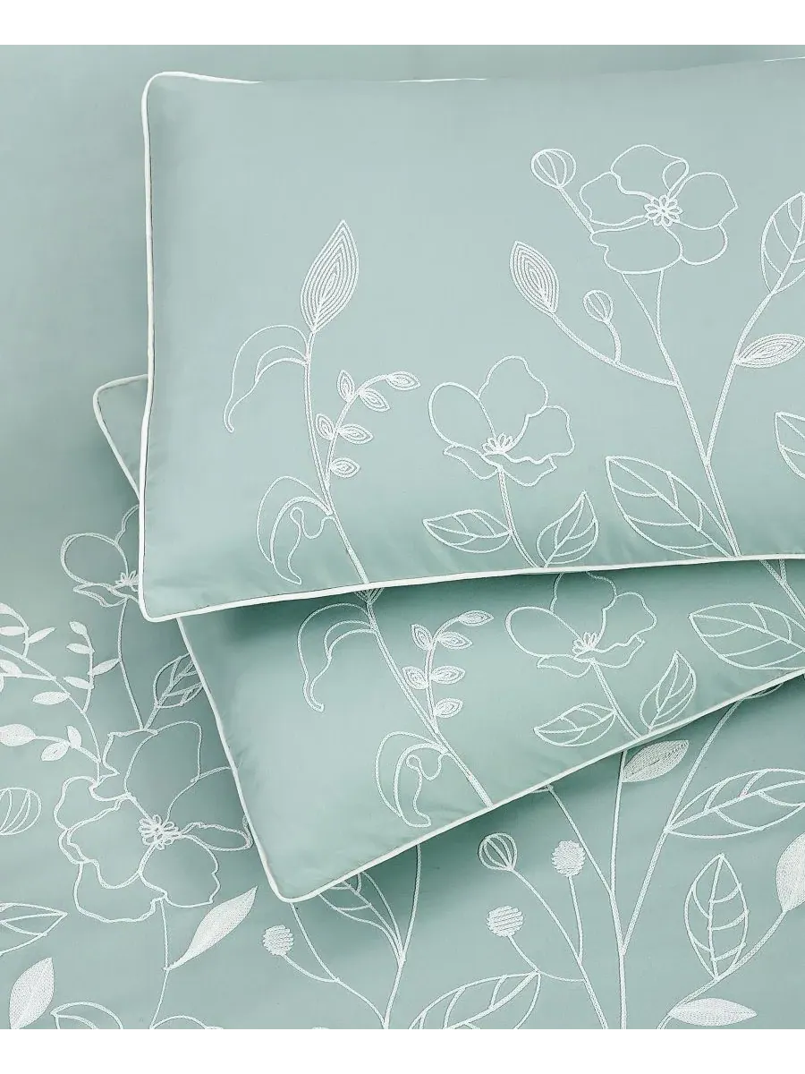 Комплект постельного белья Safina Floral из 7 предметов, размер Queen Stratford Park — изображение 6 из 10, зеленый