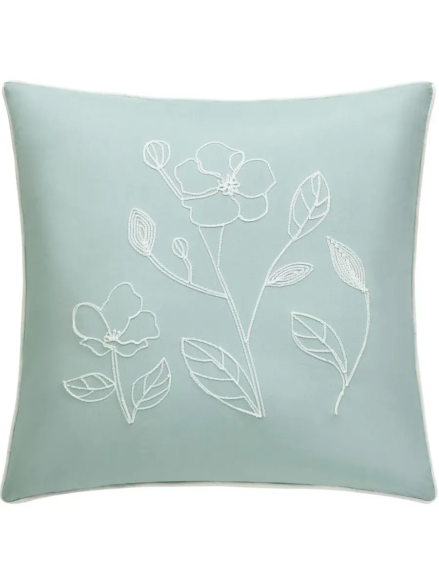Комплект постельного белья Safina Floral из 7 предметов, размер Queen Stratford Park — изображение 10 из 10, зеленый