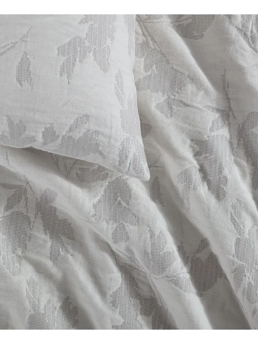 Комплект пододеяльников Cascade Cotton Yarn-Dyed Duvet Cover Set Calvin Klein — изображение 5 из 8, слоновая кость/серый