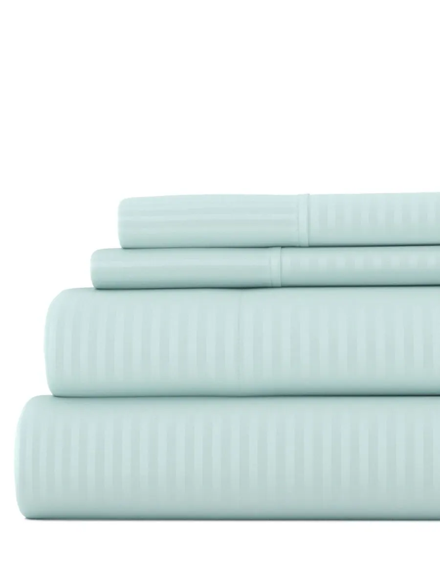 Комплект постельного белья Expressed In Embossed Striped из 4 предметов, размер Queen Ienjoy Home