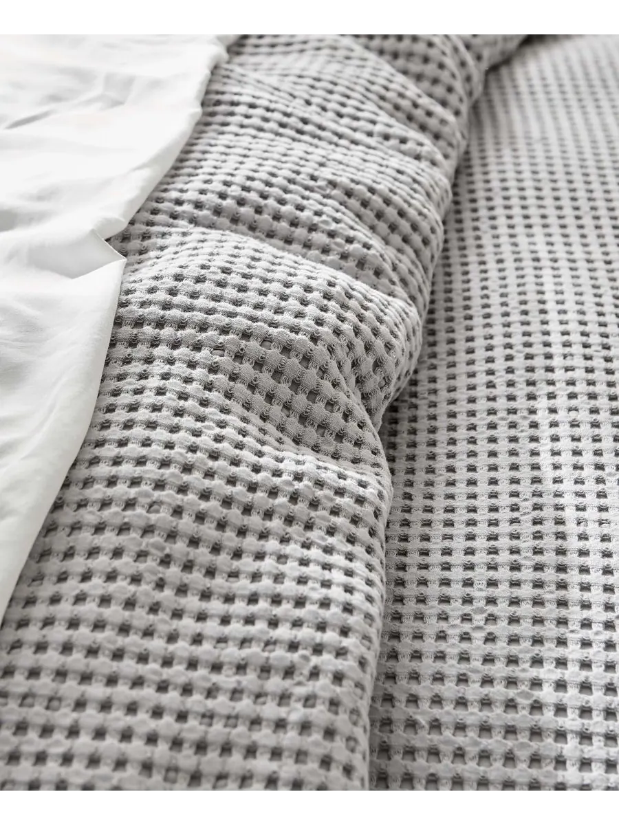 Комплект постельного белья Mills Waffle Classic из 2 предметов, размер Twin Levtex, оловянный — изображение 5 из 5